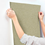 York Tansy Green Distressed Wallpaper
