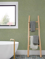 York Tansy Green Distressed Wallpaper