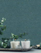 York Tansy Teal Distressed Wallpaper