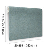 York Tansy Teal Distressed Wallpaper