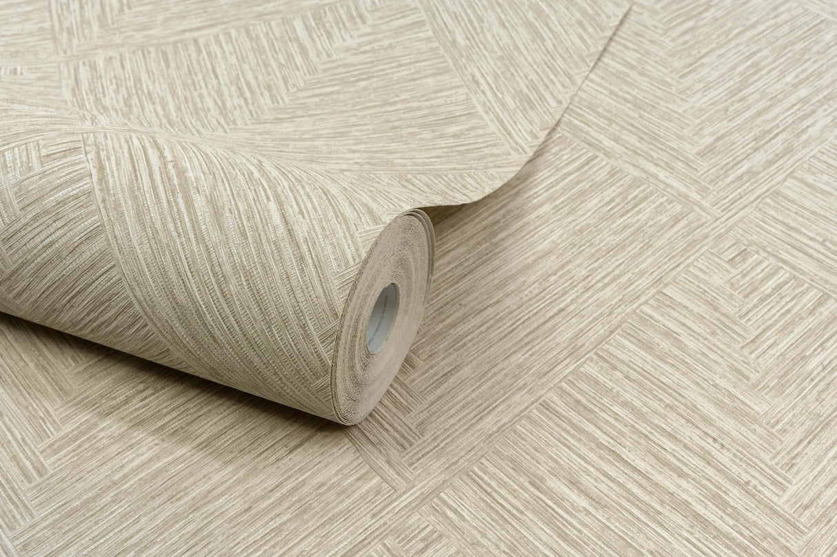 York Hollis Taupe Textured Diamond Wallpaper