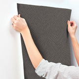 York Hollis Charcoal Textured Diamond Wallpaper
