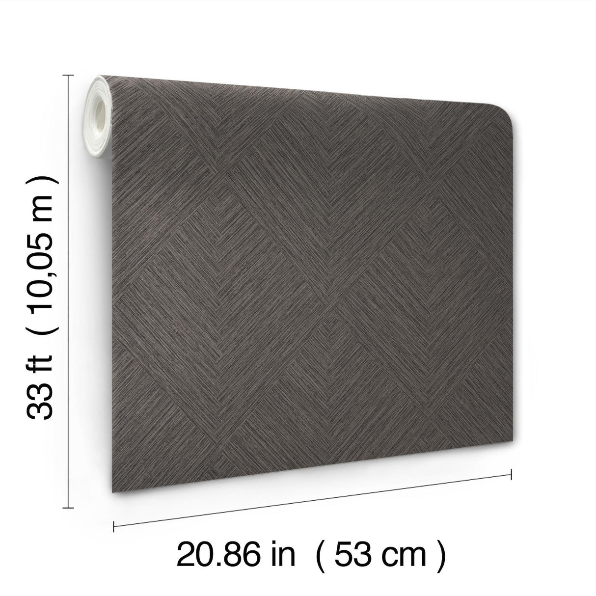 York Hollis Charcoal Textured Diamond Wallpaper