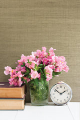 York Emi Grey Sisal Grasscloth Wallpaper