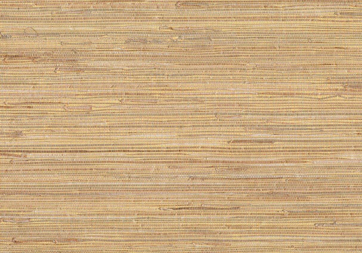 York Mayu Taupe Grasscloth Wallpaper