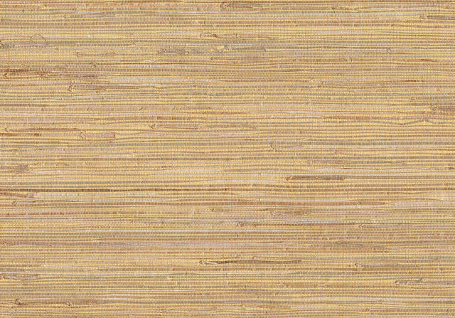 York Mayu Taupe Grasscloth Wallpaper