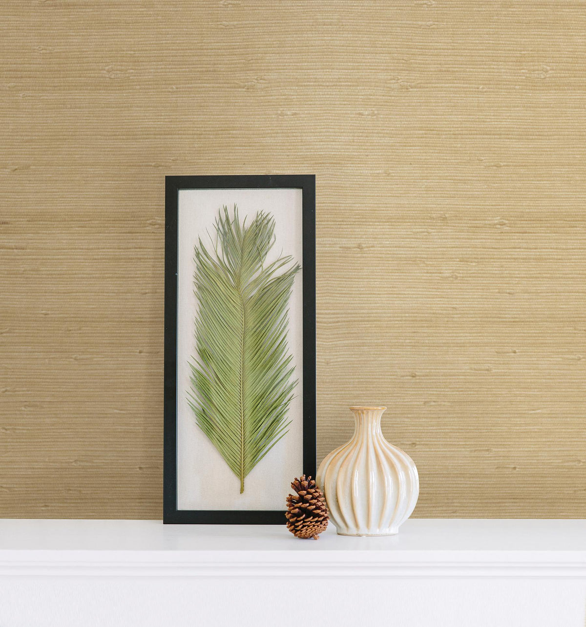 York Mei Cream Grasscloth Wallpaper