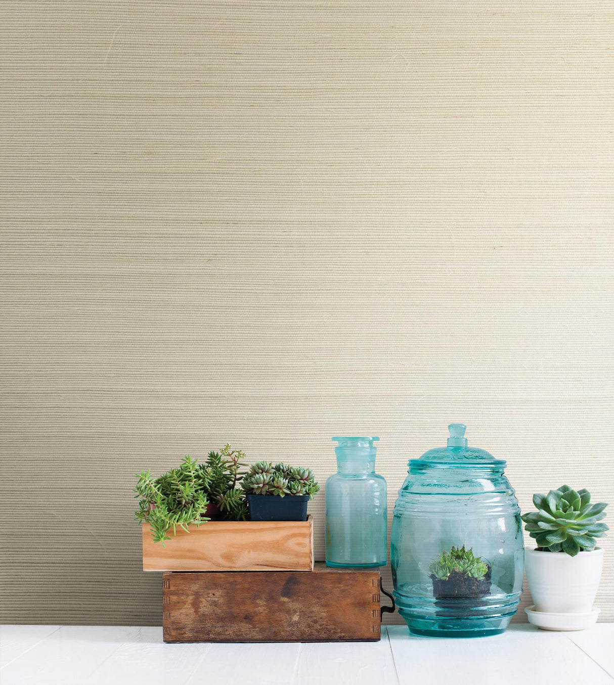 York Ping Cream Grasscloth Wallpaper