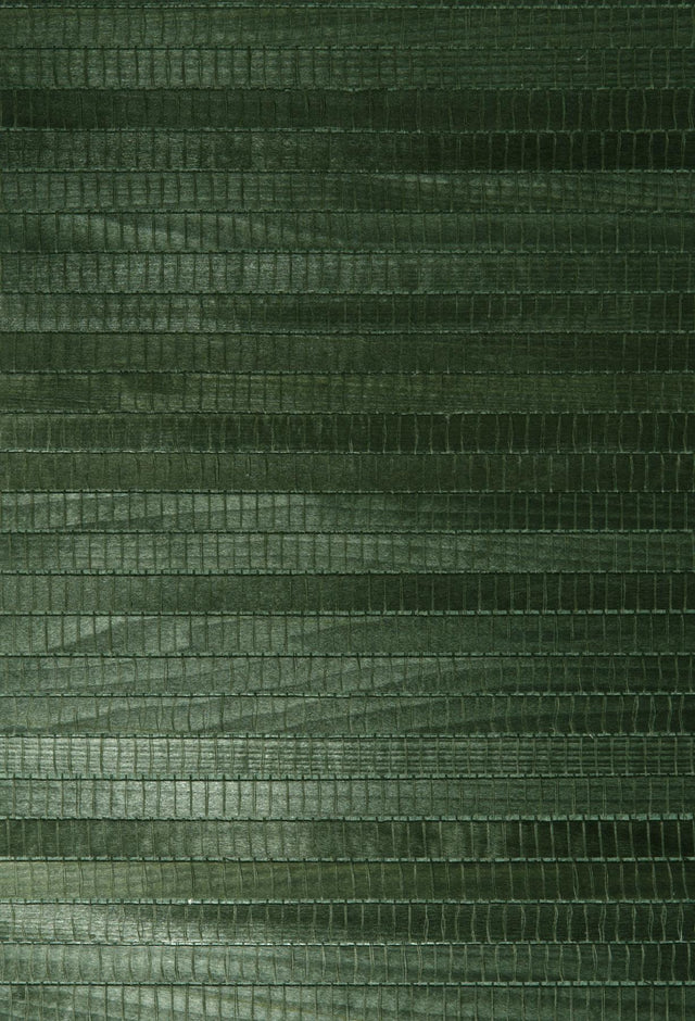 York Michiko Green Grasscloth Wallpaper