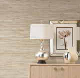York Ting Taupe Grasscloth Wallpaper