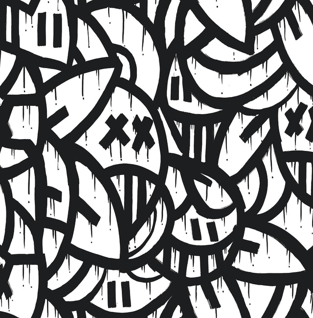 York Black Bold Arrangements Peel & Stick Wallpaper