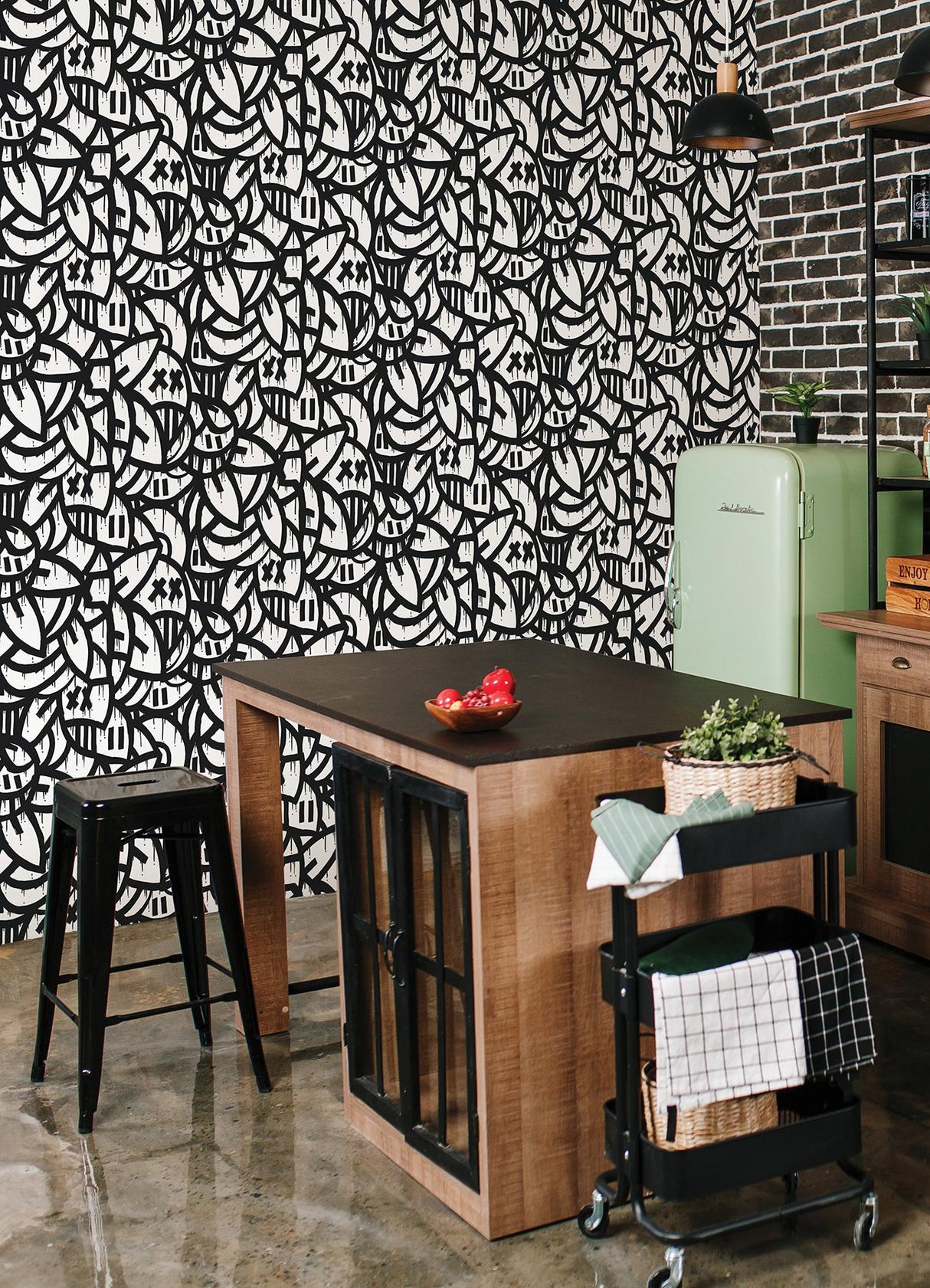 York Black Bold Arrangements Peel & Stick Wallpaper
