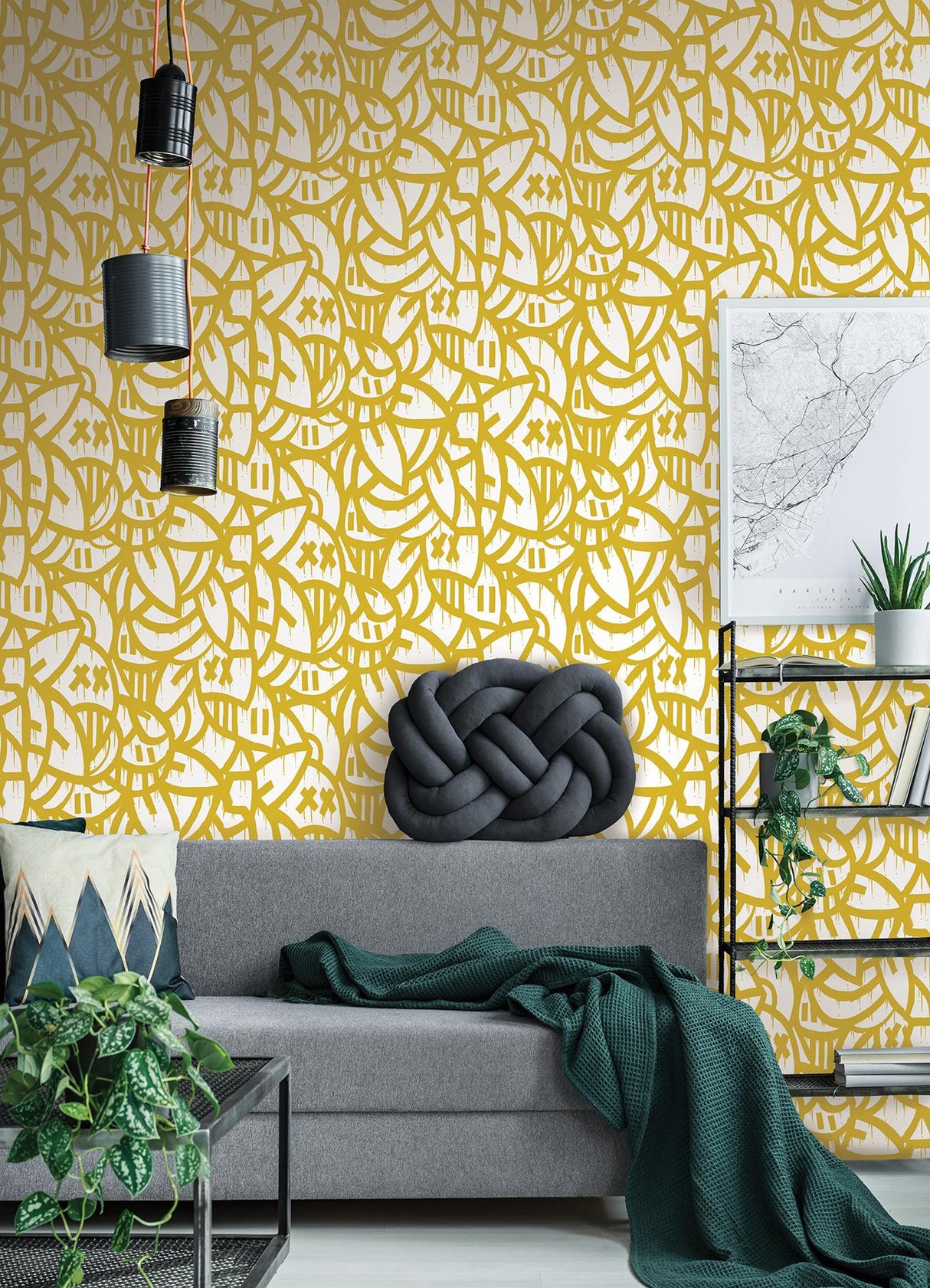 York Yellow Bold Arrangements Peel & Stick Wallpaper