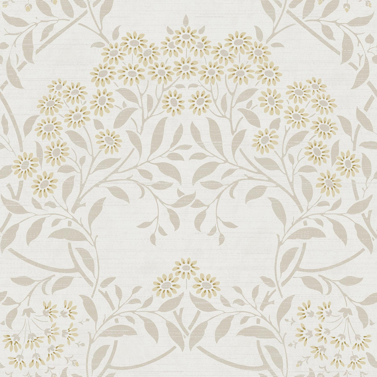 York Penelope Light Yellow Floral Damask Wallpaper