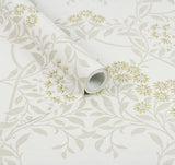 York Penelope Light Yellow Floral Damask Wallpaper