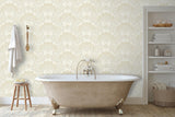 York Penelope Light Yellow Floral Damask Wallpaper