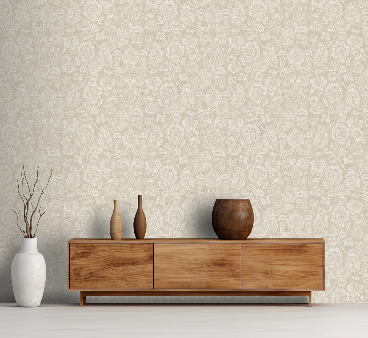 York Verity Neutral Jacobean Trail Wallpaper