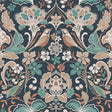York Birdy Navy Nuthatch Floral Wallpaper