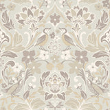 York Birdy Neutral Nuthatch Floral Wallpaper
