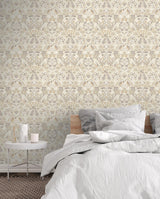 York Birdy Neutral Nuthatch Floral Wallpaper