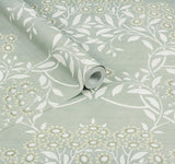 York Penelope Green Floral Damask Wallpaper