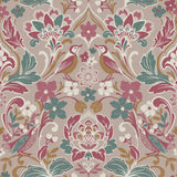 York Birdy Pink Nuthatch Floral Wallpaper