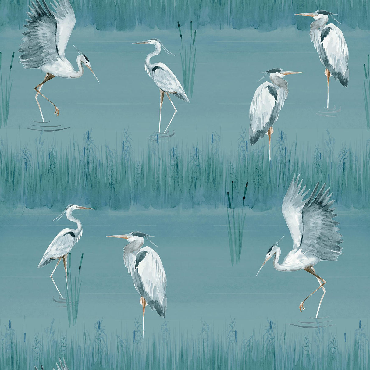 York Gerald Blue Heron River Wallpaper
