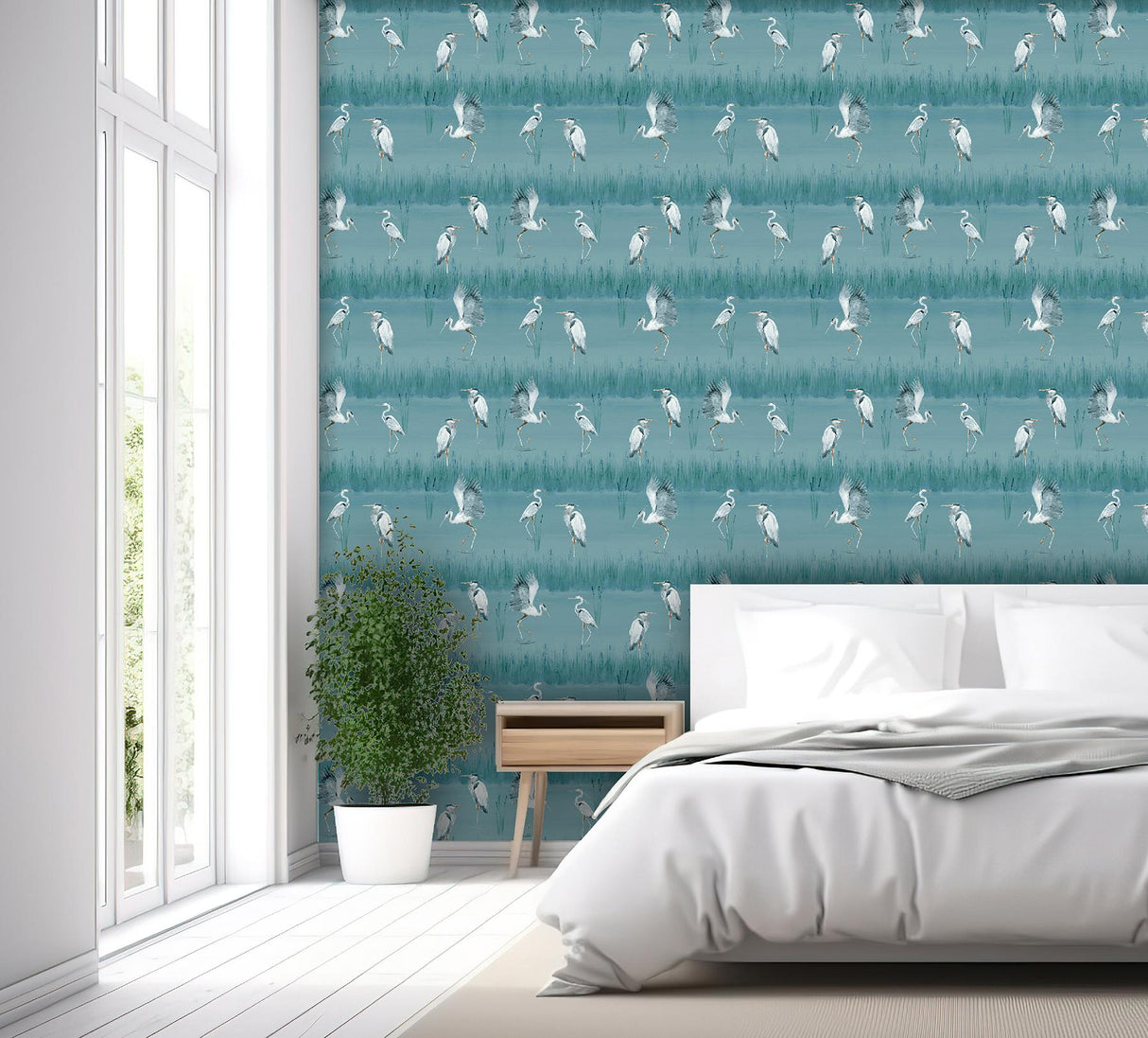 York Gerald Blue Heron River Wallpaper