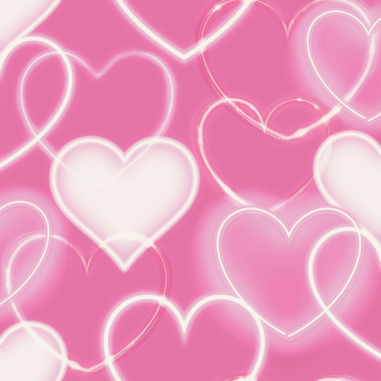 York Effie Pink Neon Heart Wallpaper