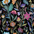 York Mallory Black Vivid Floral Wallpaper