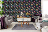 York Mallory Black Vivid Floral Wallpaper