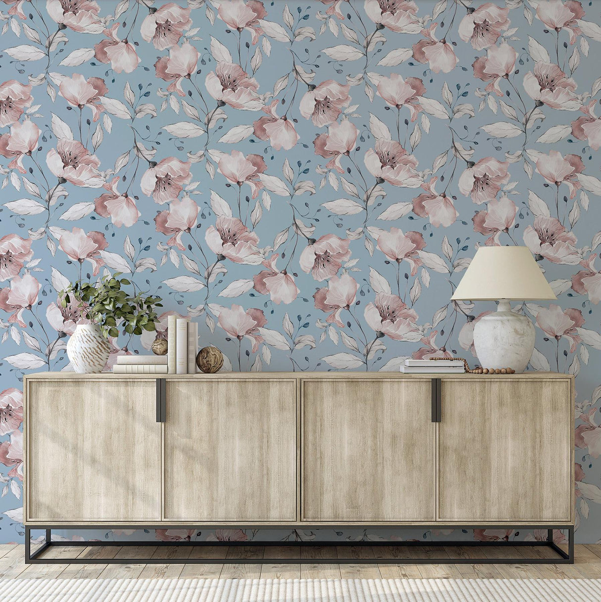 York Lillian Pink Floral Wallpaper