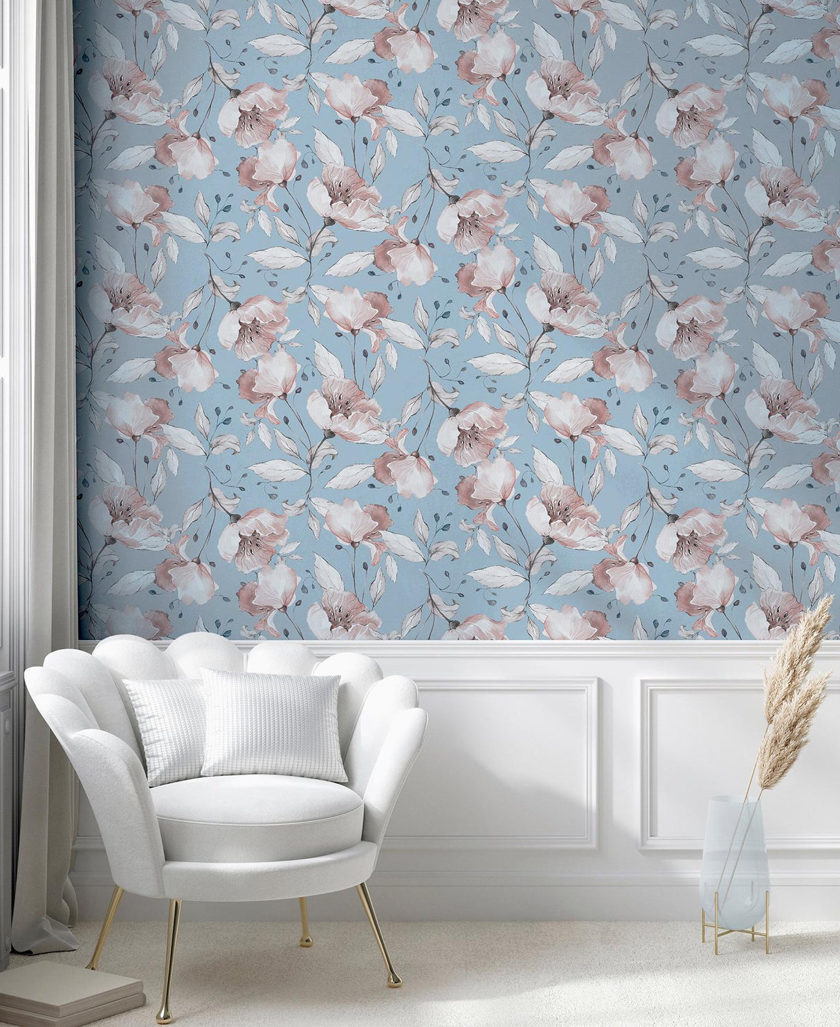 York Lillian Pink Floral Wallpaper