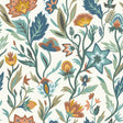York Mallory Blue Vivid Floral Wallpaper