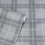 York Hudson Grey Checkered Plaid Wallpaper