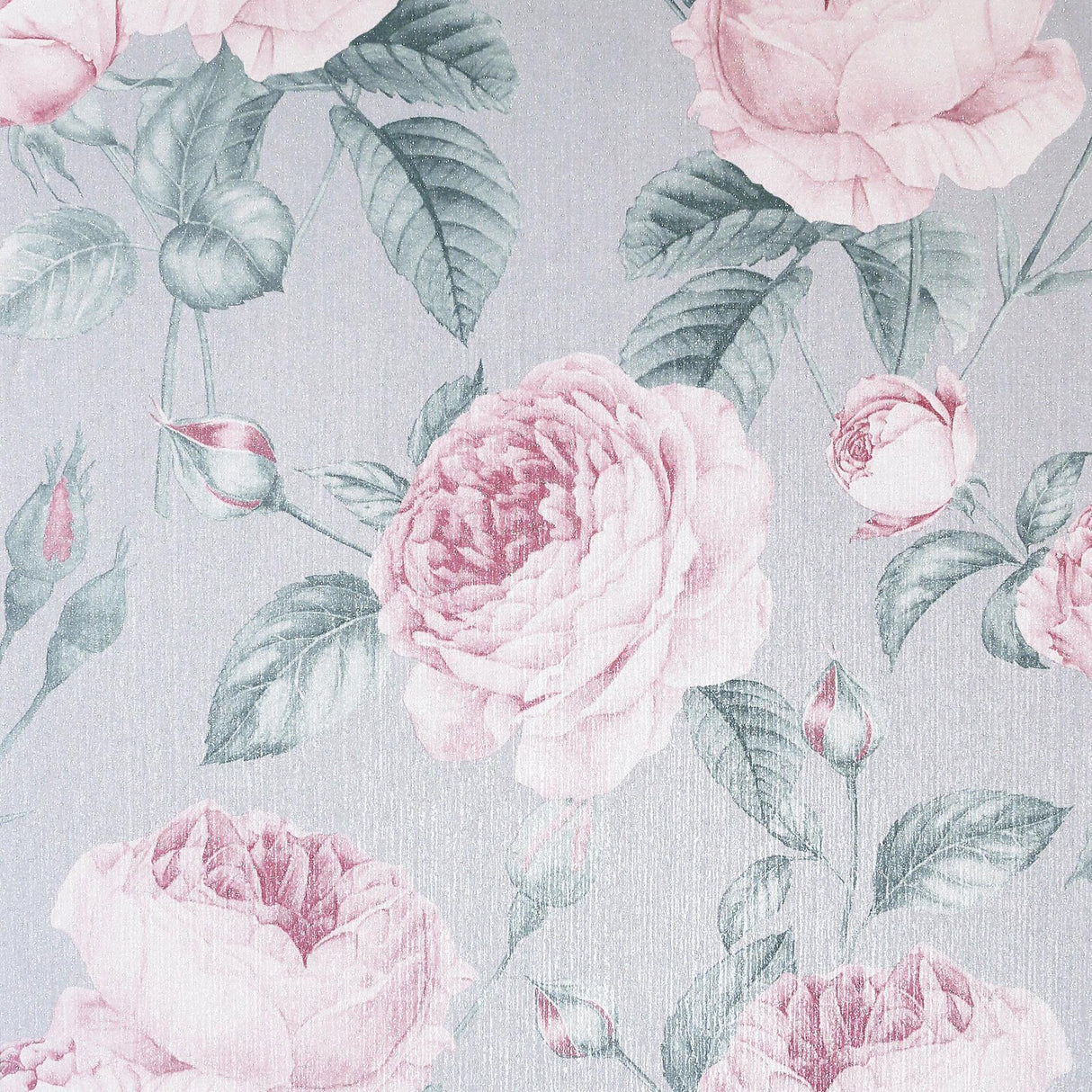 York Rosaline Light Grey Floral Wallpaper