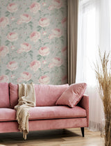 York Rosaline Light Grey Floral Wallpaper