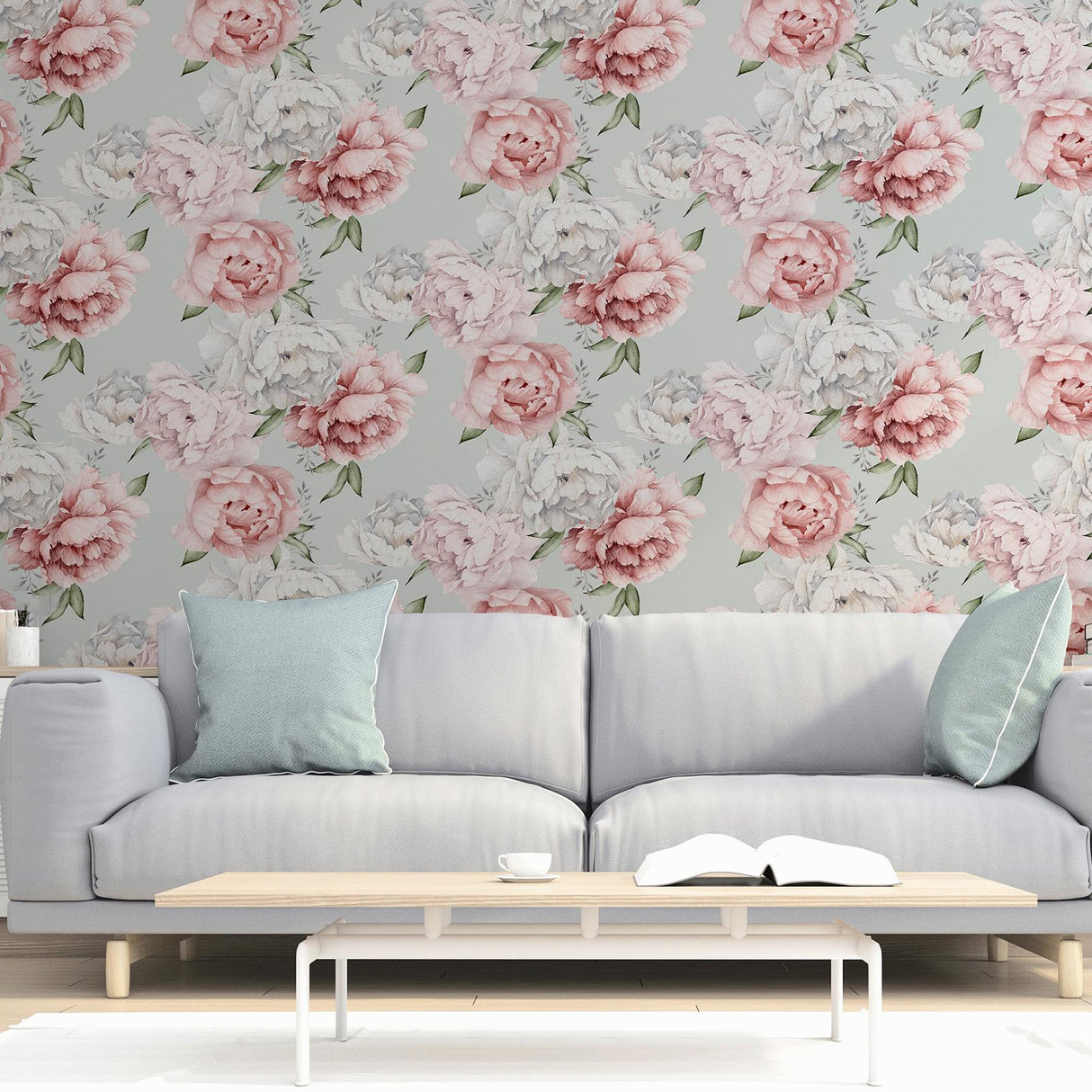 York Sophie Mint Floral Wallpaper