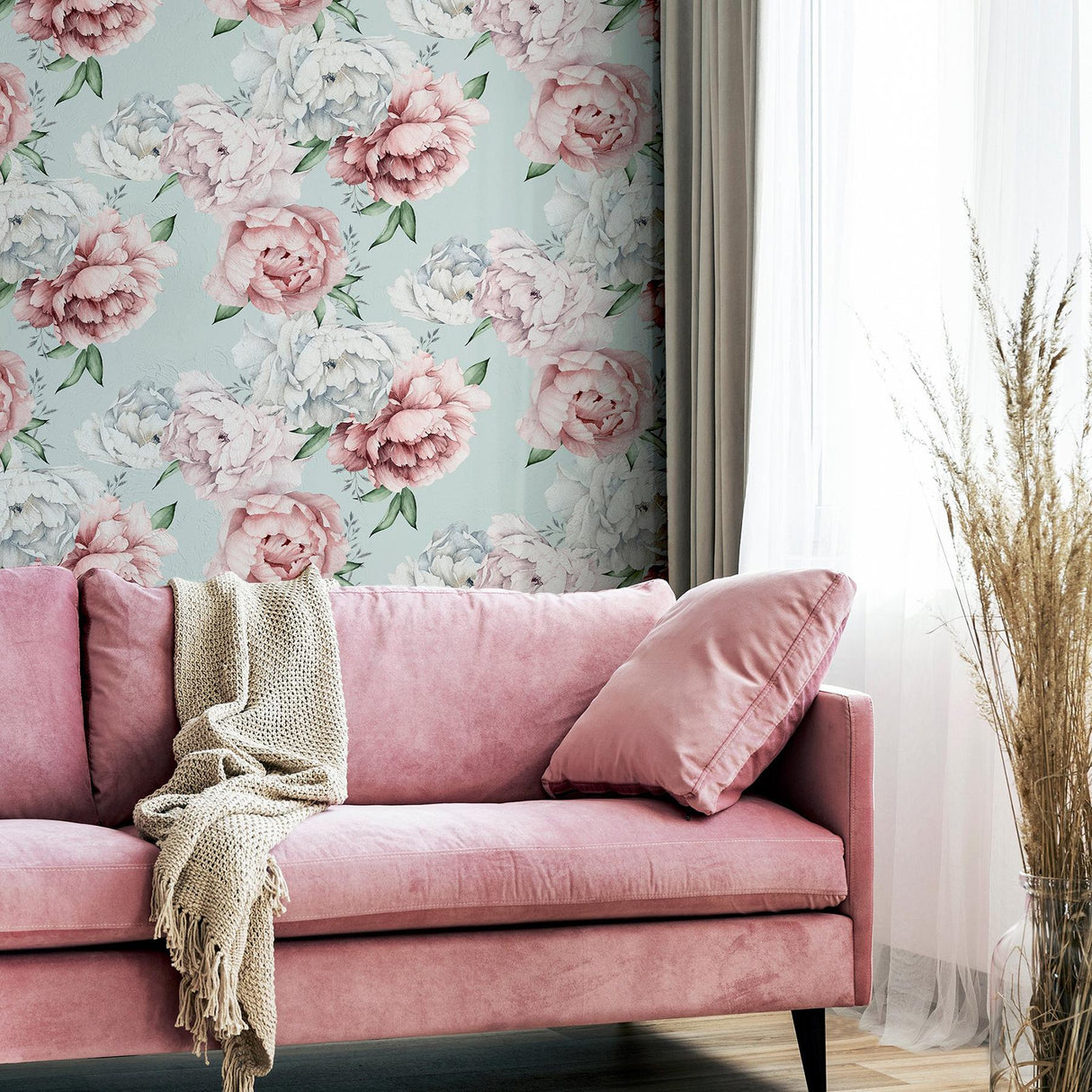 York Sophie Mint Floral Wallpaper