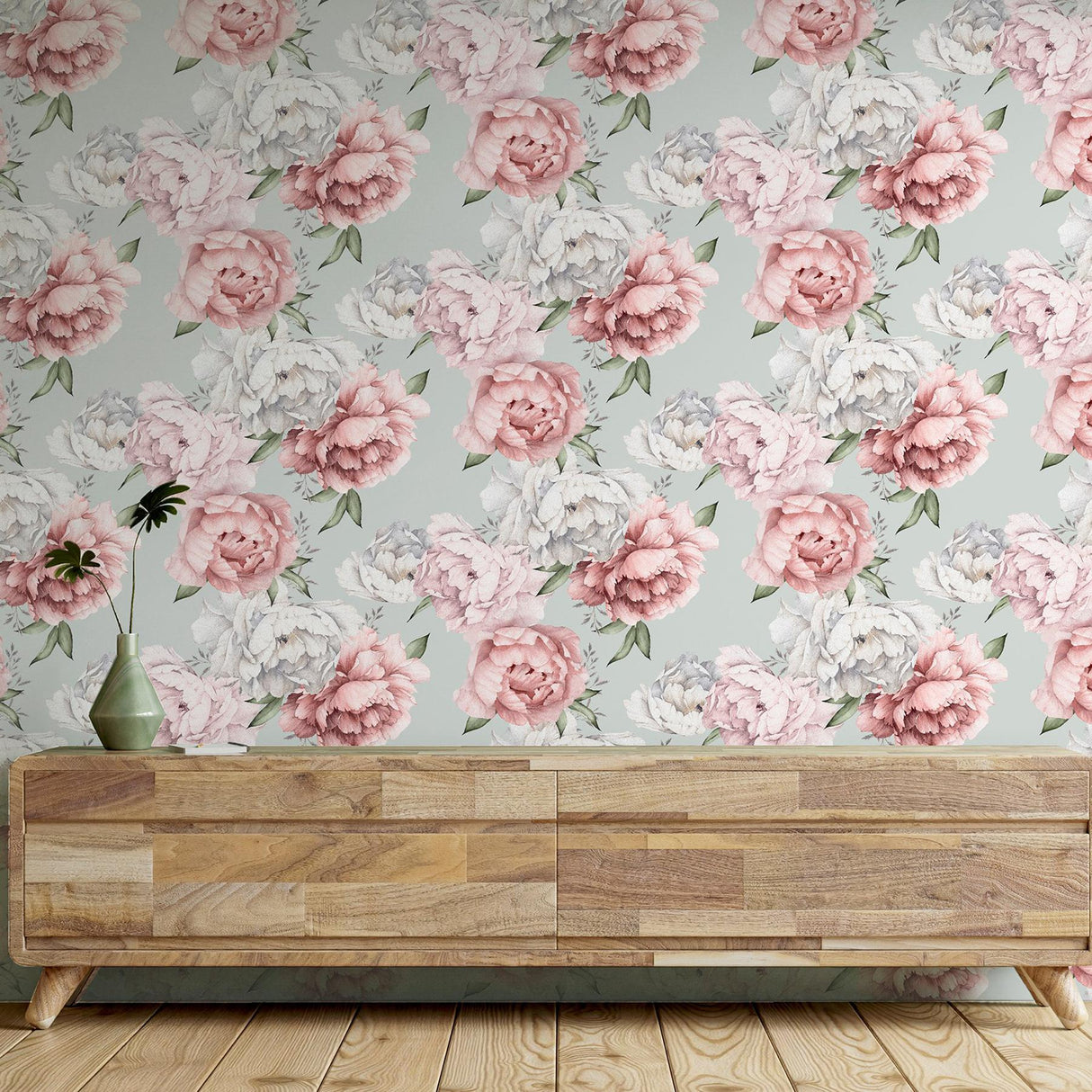 York Sophie Mint Floral Wallpaper