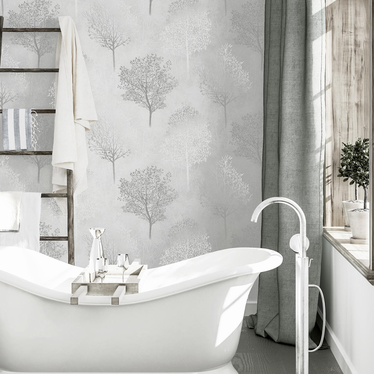 York Agatha Black Trees Wallpaper