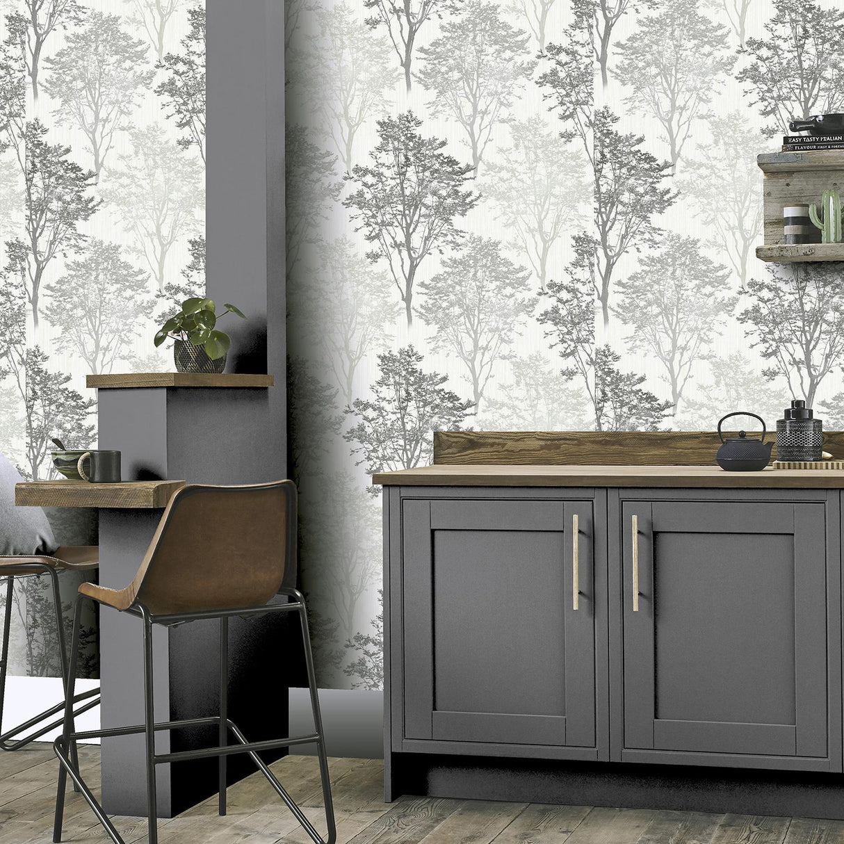 York Edwin Grey Wildwood Wallpaper