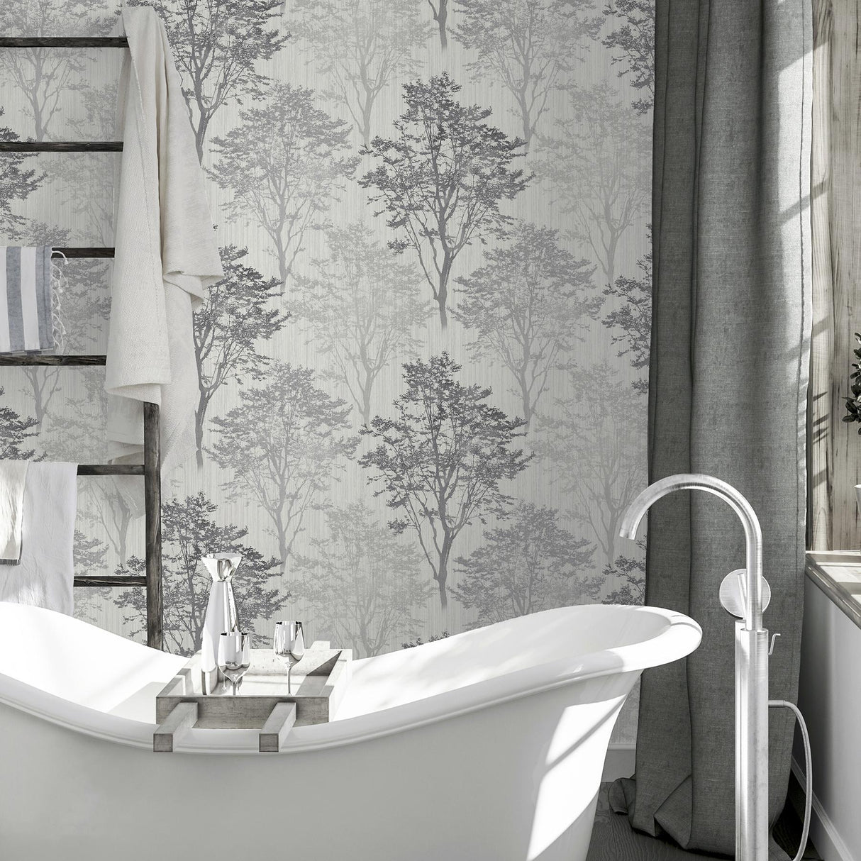York Edwin Grey Wildwood Wallpaper