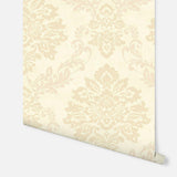 York Harriet Khaki Damask Wallpaper