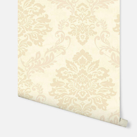 York Harriet Khaki Damask Wallpaper
