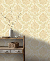 York Harriet Khaki Damask Wallpaper