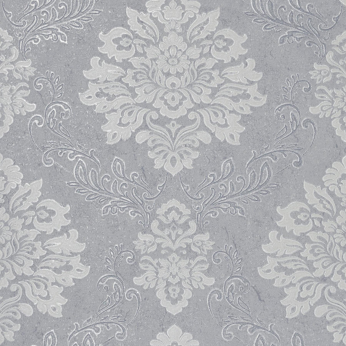 York Harriet Silver Damask Wallpaper