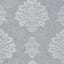 York Harriet Silver Damask Wallpaper