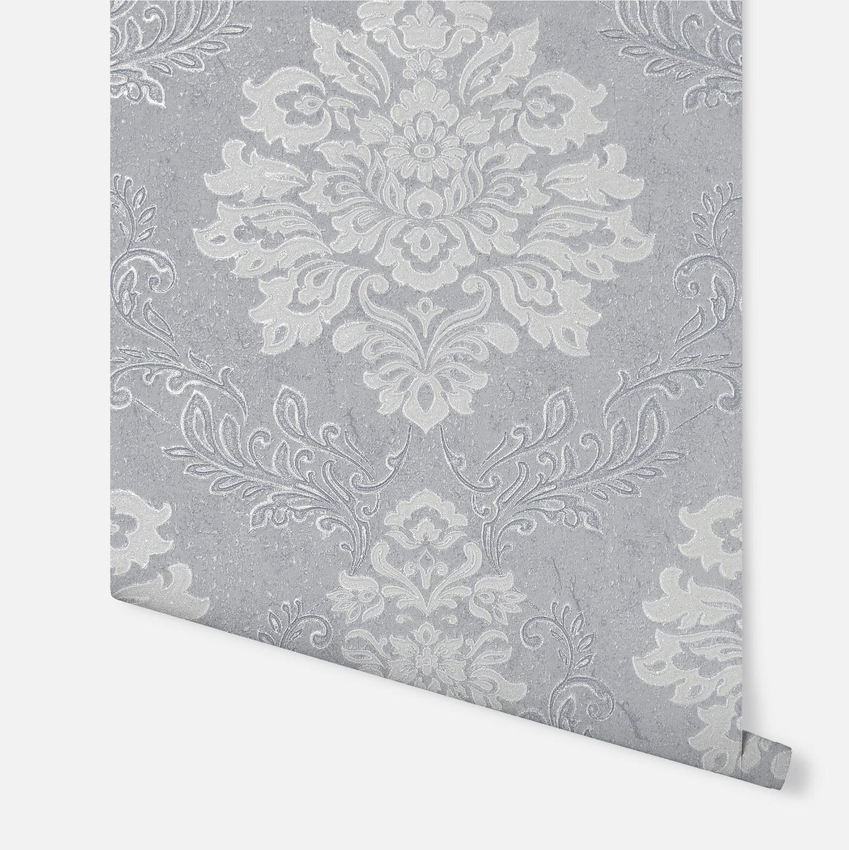 York Harriet Silver Damask Wallpaper