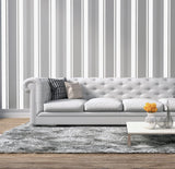 York Palazzo Silver Stripe Wallpaper
